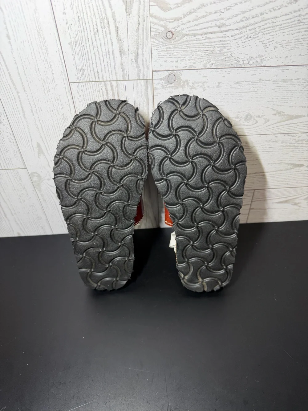 Kids Brown Leather Floral Sandals Size 8 Hand Painted Boho Slip On